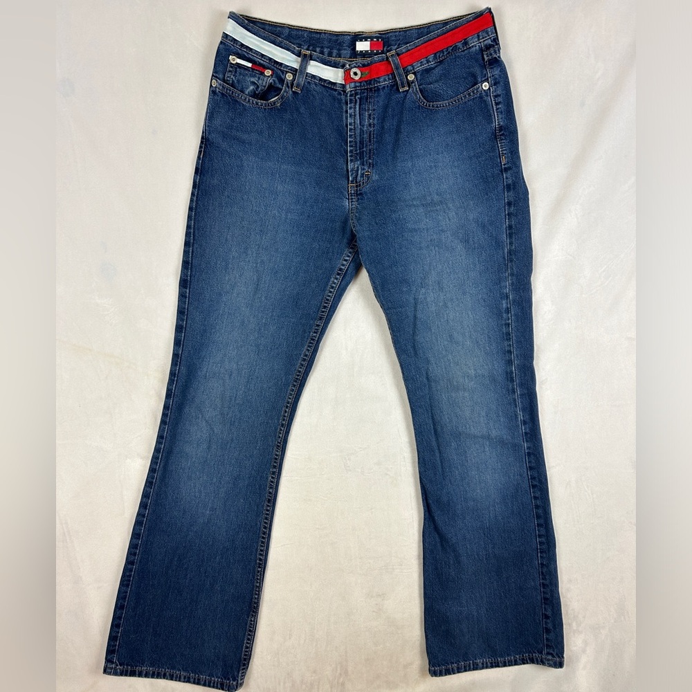 Tommy Hilfiger Blue Boot Cut Jeans with Red Accent